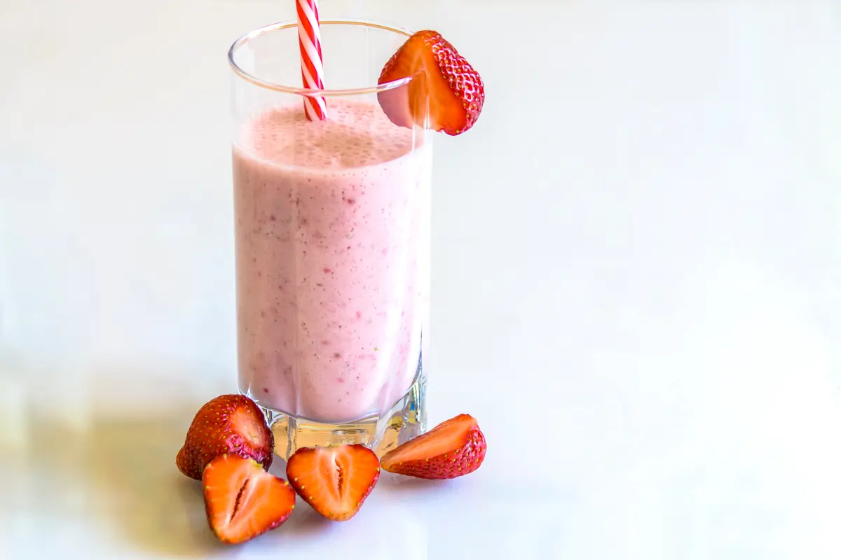 Proteïne shake met aardbeien