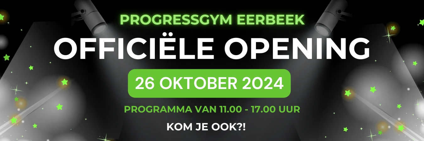 Uitnodiging opening ProgressGym Eerbeek 26 oktober 2024.